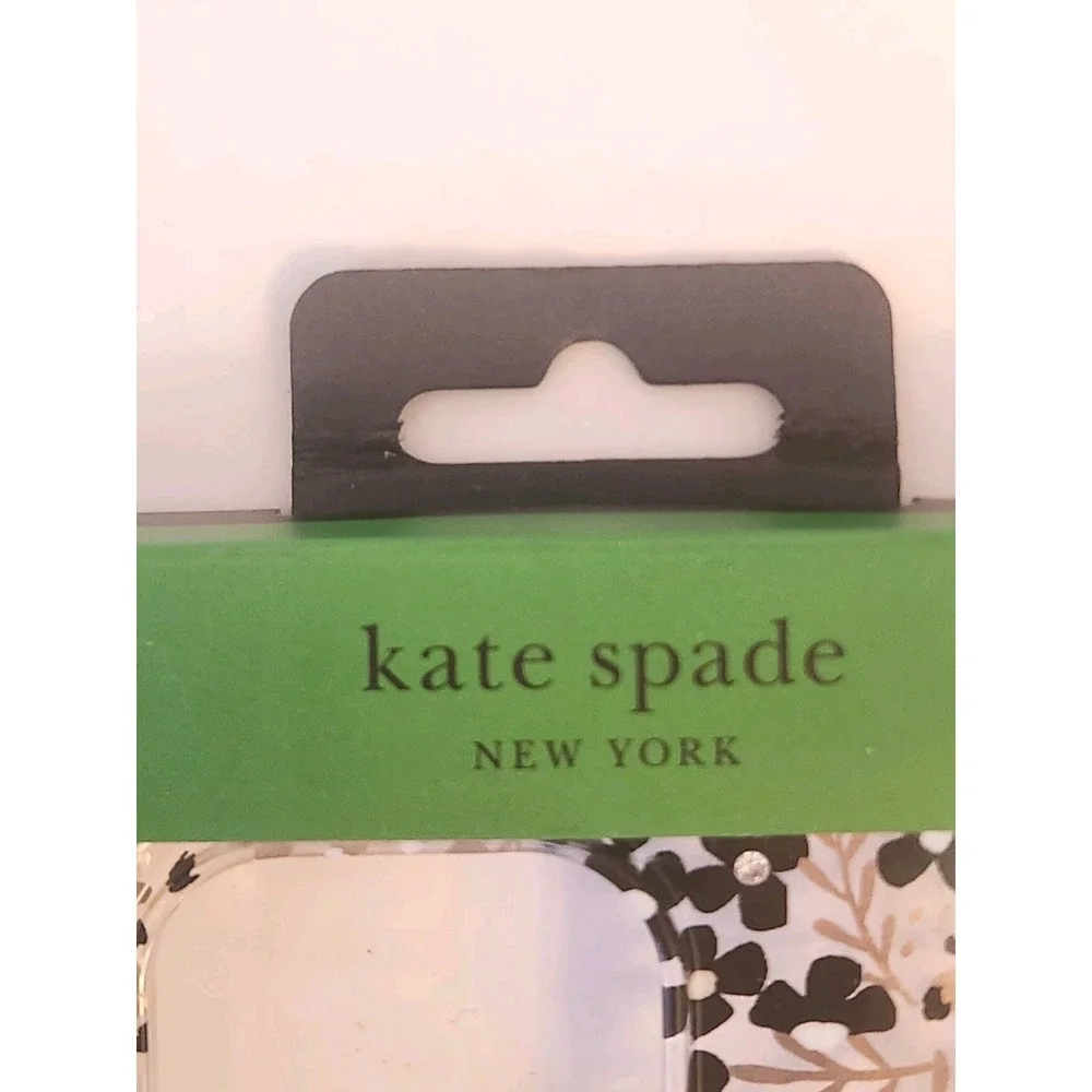 kate spade New York Case for iPhone 14 Pro Max w MagSafe Clear Floral Gold Black